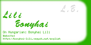 lili bonyhai business card